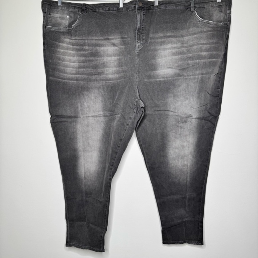 Universal Standard NWT Logan High Rise Gray Distressed Skinny Jeans 40 7X